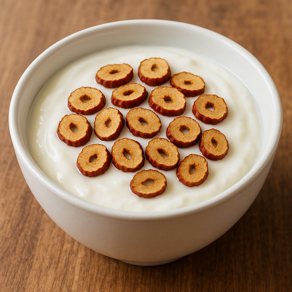 Joghurt mit geschnittenen Datteln